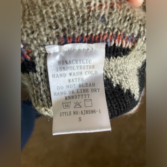 Renee C Aztec Western Fringed Open Cardigan S - Picture 9 of 10